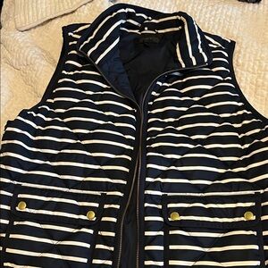 J. Crew Navy and White Striped Vest